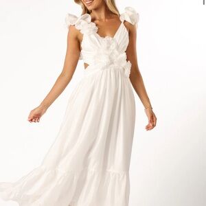 Petal & Pup White Floral Midi Dress